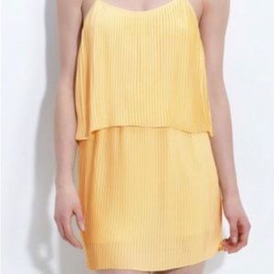Parker Pleated Cami Dress in Yellow - XS
